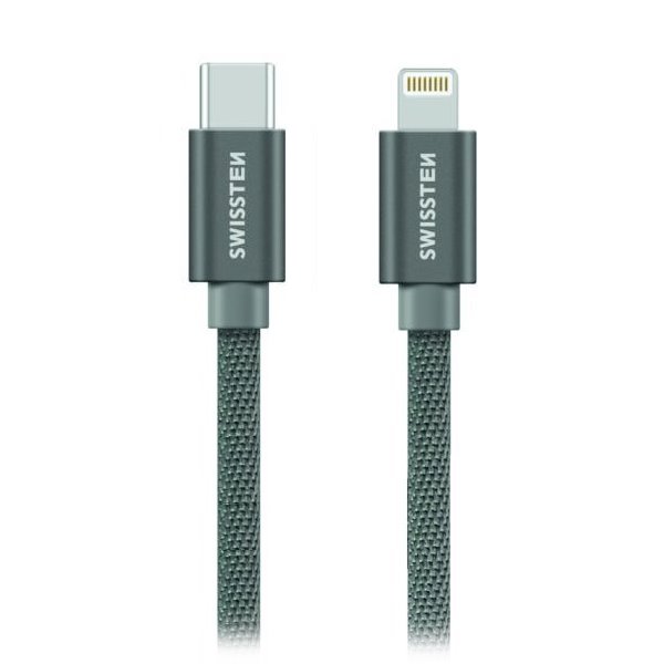 SWISSTEN DATA CABLE USB-C / LIGHTNING TEXTILE 1,2M GREY 71525202