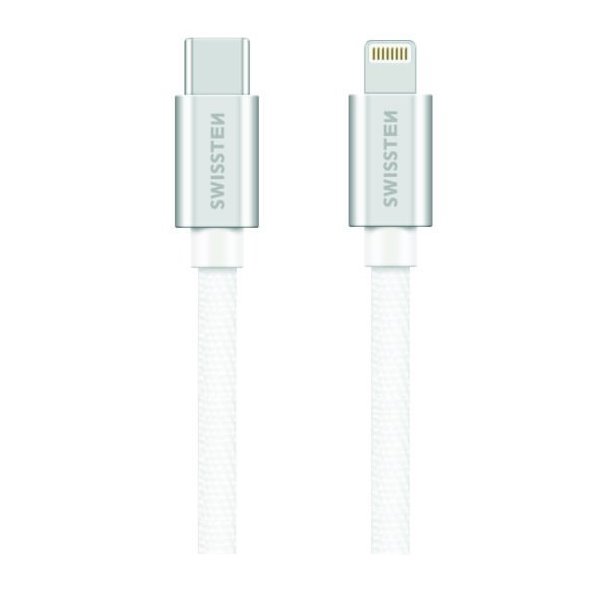 SWISSTEN DATA CABLE USB-C / LIGHTNING TEXTILE 1,2M SILVER 71525203