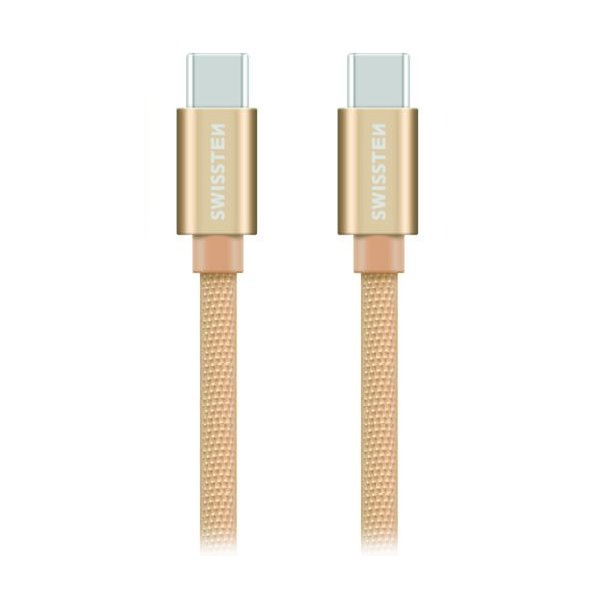 SWISSTEN DATA CABLE USB-C / USB-C TEXTILE 1,2M GOLD 71527204