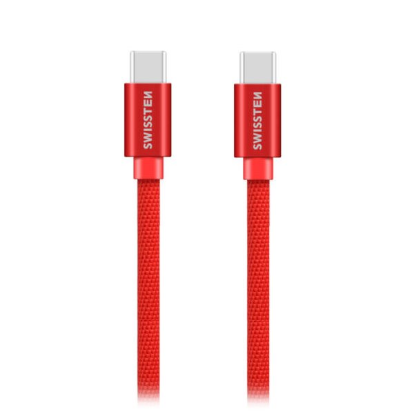SWISSTEN DATA CABLE USB-C / USB-C TEXTILE 1,2M RED 71527206