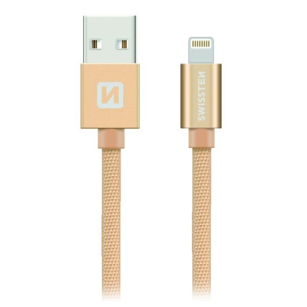 SWISSTEN DATA CABLE USB / LIGHTNING TEXTILE 1,2M GOLD 71523204