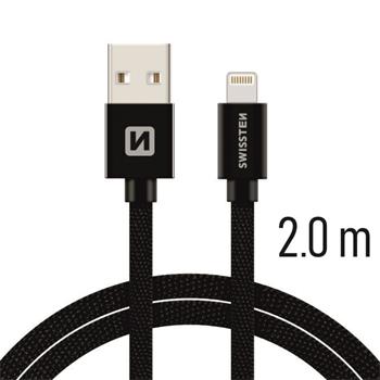 SWISSTEN DATA CABLE USB / LIGHTNING TEXTILE 2,0M BLACK 71523301