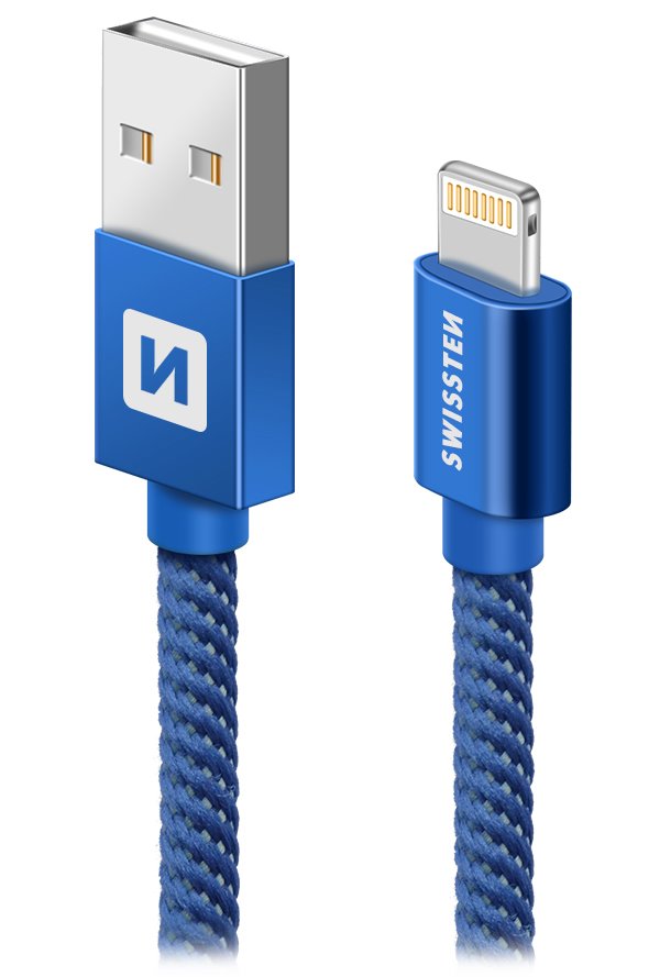 SWISSTEN DATA CABLE USB / LIGHTNING TEXTILE 2,0M BLUE 71523308
