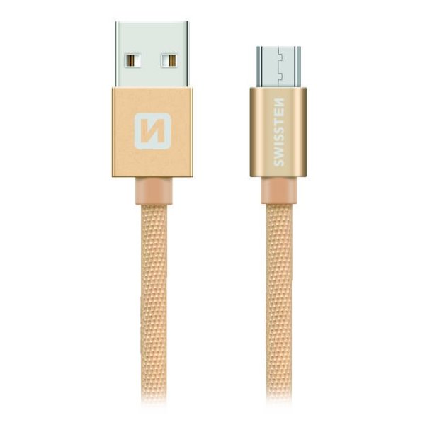 SWISSTEN DATA CABLE USB / MICRO USB TEXTILE 1,2M GOLD 71522204