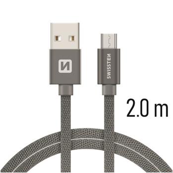 SWISSTEN DATA CABLE USB / MICRO USB TEXTILE 2,0M BLUE 71522308