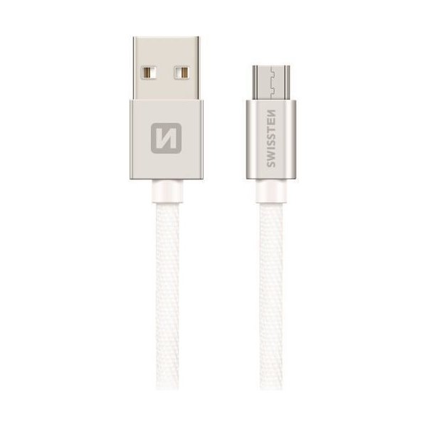 SWISSTEN DATA CABLE USB / MICRO USB TEXTILE 2,0M SILVER 71522303