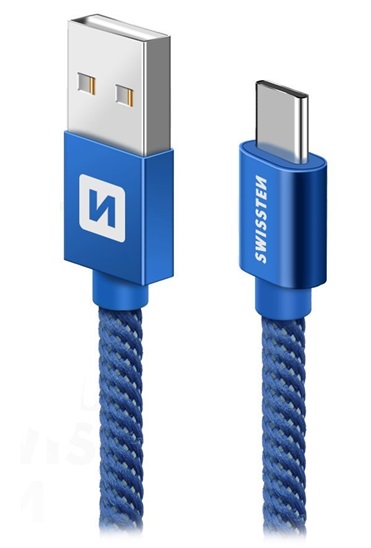 SWISSTEN DATA CABLE USB / USB-C TEXTILE 0,2M BLUE 71521108