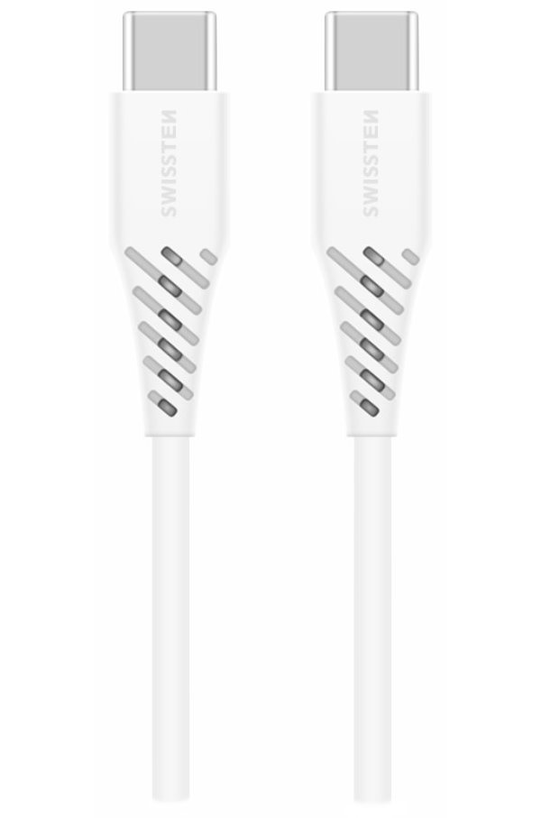 SWISSTEN DATOVÝ KABEL TPE USB-C/USB-C POWER DELIVERY 5A (100W) 2,5 M BÍLÝ 71506530