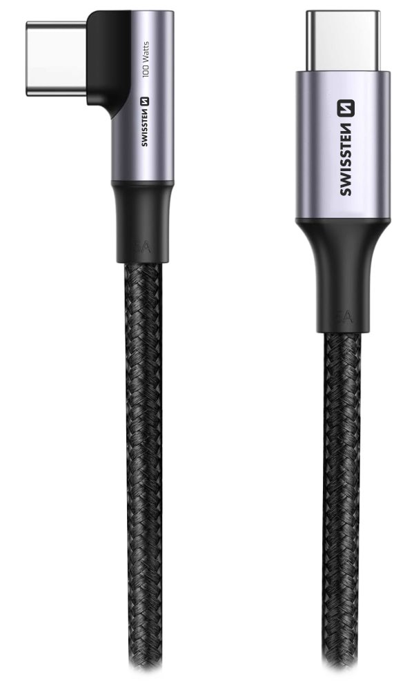 Swissten datový kabel usb-c/usb-c 5a (100w) pro notebooky 2 m černý 71506560