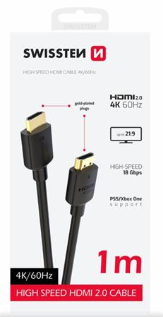 Swissten kabel hdmi na hdmi 4k 60hz 1,0 m pvc 75501111