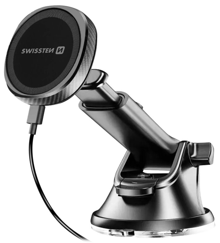 Swissten magnetický držák do auta s bezdrátovým nabíjením 15w dashboard (kompatibilní s magsafe) 65010610