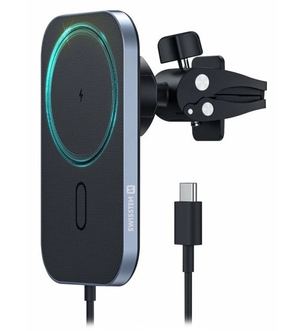 SWISSTEN MAGNETICKÝ DRŽÁK DO VENTILACE AUTA S BEZDRÁTOVÝM NABÍJENÍM 15W 65010609