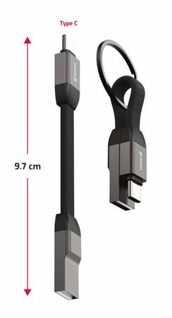 SWISSTEN MAGNETICKÝ KEYCHAIN KABEL USB-A / USB-C 9,7 CM 71551050