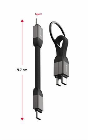 SWISSTEN MAGNETICKÝ KEYCHAIN KABEL USB-C / USB-C 9,7 CM 71551040