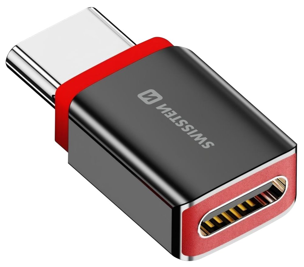 Swissten Nabíjecí Adaptér S Blokací Dat Dataguard USB-C / USB-C Černý 73501220