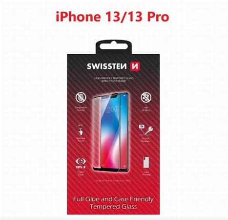 SWISSTEN OCHRANNÉ SKLO CASE FRIENDLY APPLE IPHONE 13/13 Pro ČERNÉ 54501803