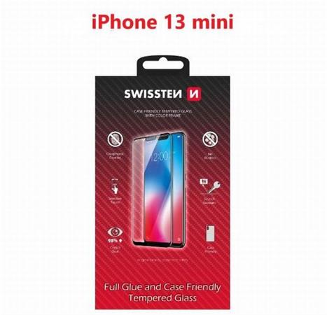SWISSTEN OCHRANNÉ SKLO CASE FRIENDLY APPLE IPHONE 13 mini ČERNÉ 54501801