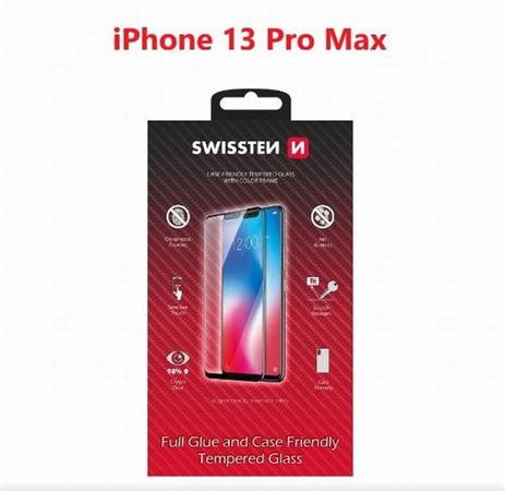 SWISSTEN OCHRANNÉ SKLO CASE FRIENDLY APPLE IPHONE 13 Pro Max ČERNÉ 54501802