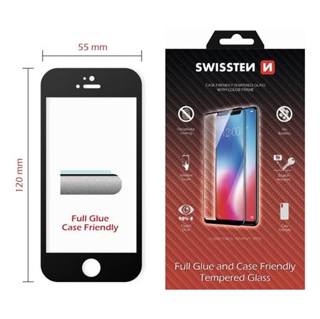 SWISSTEN OCHRANNÉ SKLO CASE FRIENDLY APPLE IPHONE 5/SE CERNÉ 54501714