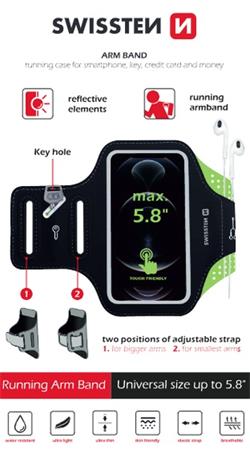 SWISSTEN POUZDRO ARMBAND CASE vel. 5,8" ČERNÉ 32903200