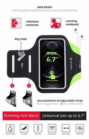 SWISSTEN POUZDRO ARMBAND CASE vel. 6,7" ČERNÉ 32903300