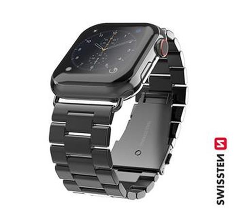 SWISSTEN REMÍNEK PRO APPLE WATCH KOVOVÝ 42-44 mm CERNÝ 46000311