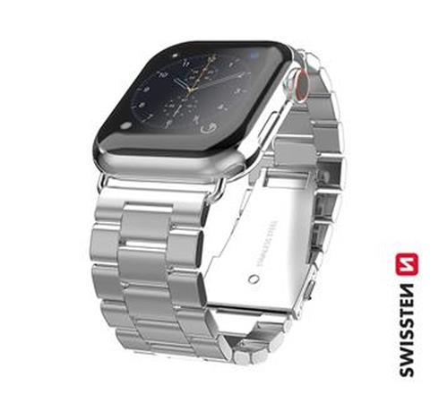 SWISSTEN REMÍNEK PRO APPLE WATCH KOVOVÝ 42-44 mm STRÍBRNÝ 46000312