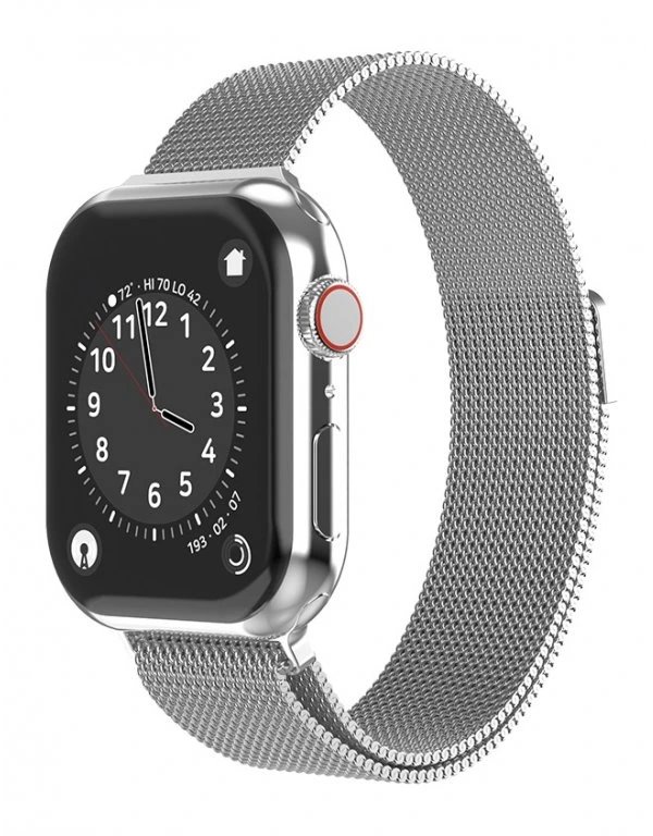 Swissten řemínek pro apple watch milánský tah 42 / 44 / 45 / 49 mm stříbrný 46000212
