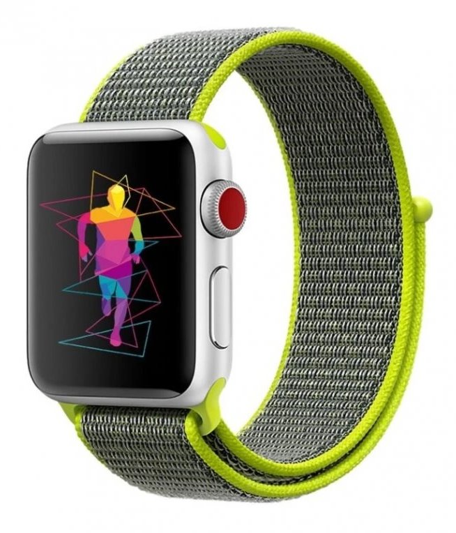 Swissten řemínek pro apple watch nylonový 38 / 40 / 41 mm zářivě zelený 46000701