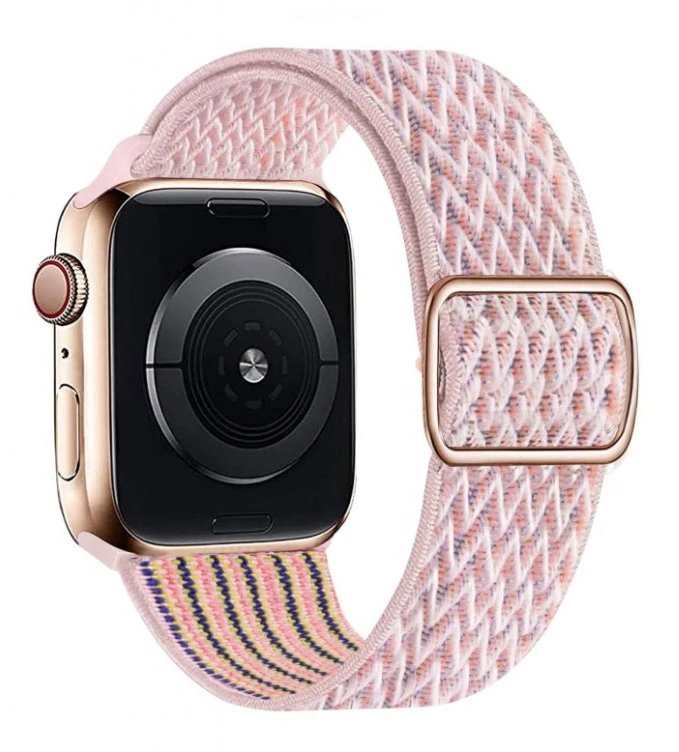 Swissten řemínek pro apple watch nylonový 42 / 44 / 45 / 49 mm růžový (se sponou) 46000717