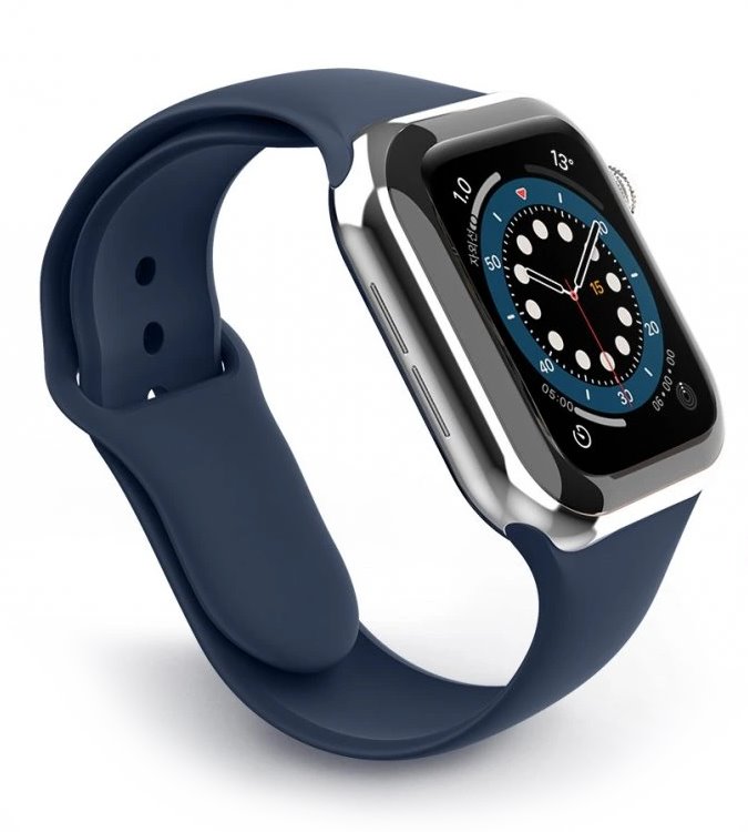 SWISSTEN REMÍNEK PRO APPLE WATCH SILIKONOVÝ 42-44 mm MODRÝ 46000113