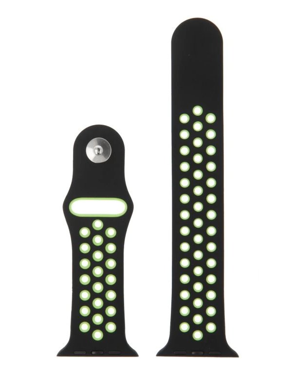 Swissten řemínek pro apple watch silikonový - sport 38 / 40 / 41 mm černo/zelený 46000601