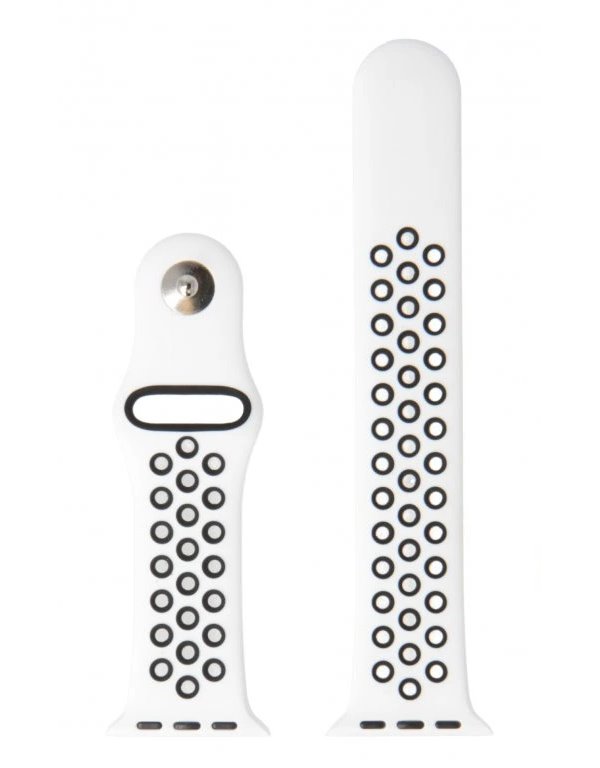 Swissten řemínek pro apple watch silikonový - sport 42 / 44 / 45 / 49 mm platinovo/černý 46000612