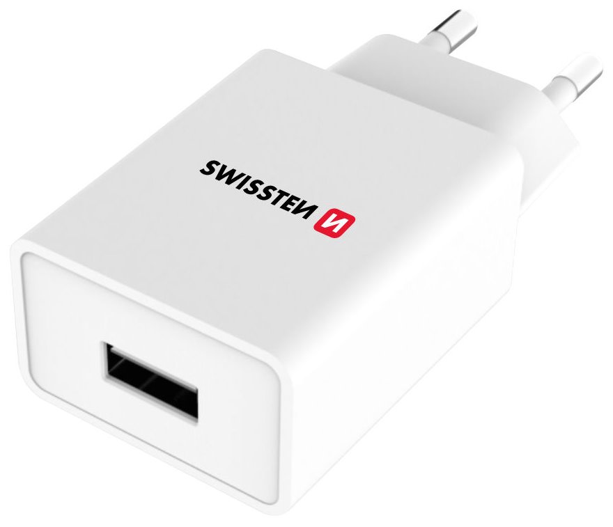 SWISSTEN, Sieťový adaptér, 100-240V, 5V, 1000mA, nabíjanie mobilných telefónov a in., biely 22036000