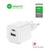 SWISSTEN SÍŤOVÝ ADAPTÉR 12W 1x USB-C + 1x USB-A BÍLÝ 22071500
