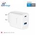 Swissten Síťový Adaptér Core GaN 1x USB-C 45W PD + 1x USB-A 18W QC Bílý 22071330