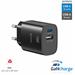Swissten Síťový Adaptér Edge GaN 1x USB-C PD 20W + 1x USB-A 18W QC Černý 22071712