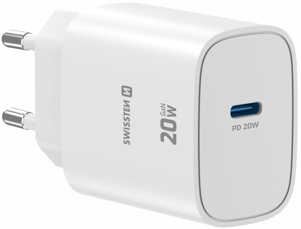 Swissten Síťový Adaptér Edge GaN 1x USB-C PD 20W Bílý 22071711