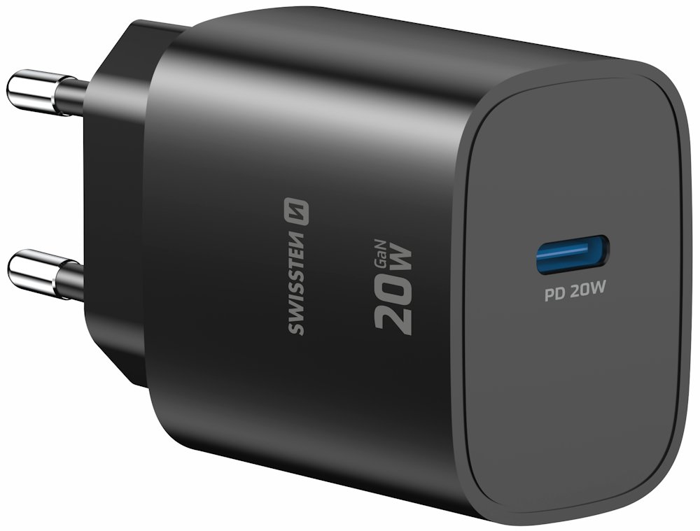 Swissten Síťový Adaptér Edge GaN 1x USB-C PD 20W Černý 22071710