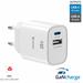 Swissten Síťový Adaptér Edge GaN 1x USB-C PD 25W + 1x USB-A 18W QC Bílý 22071715