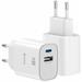 Swissten Síťový Adaptér Edge GaN 1x USB-C PD 35W + 1x USB-A 18W QC Bílý 22071717