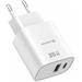 Swissten Síťový Adaptér Edge GaN 1x USB-C PD 35W + 1x USB-A 18W QC Bílý 22071717