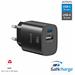 Swissten Síťový Adaptér Edge GaN 1x USB-C PD 35W + 1x USB-A 18W QC Černý 22071716
