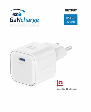 SWISSTEN SÍŤOVÝ ADAPTÉR GaN 1x USB-C 35W POWER DELIVERY BÍLÝ 22070200