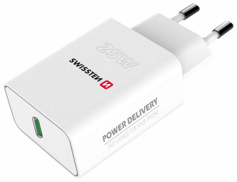 SWISSTEN SÍŤOVÝ ADAPTÉR PD 25W PRO IPHONE A SAMSUNG BÍLÝ 22060300