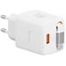 Swissten Síťový Adaptér Slidecharge GaN 30W, 1x USB-A 18W Se Zatahovacím USB-C Kabelem 0,75m Bílý 22070203