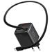 Swissten Síťový Adaptér Slidecharge GaN 45W, 1x USB-A 18W Se Zatahovacím USB-C Kabelem 0,75m Černý 22071340