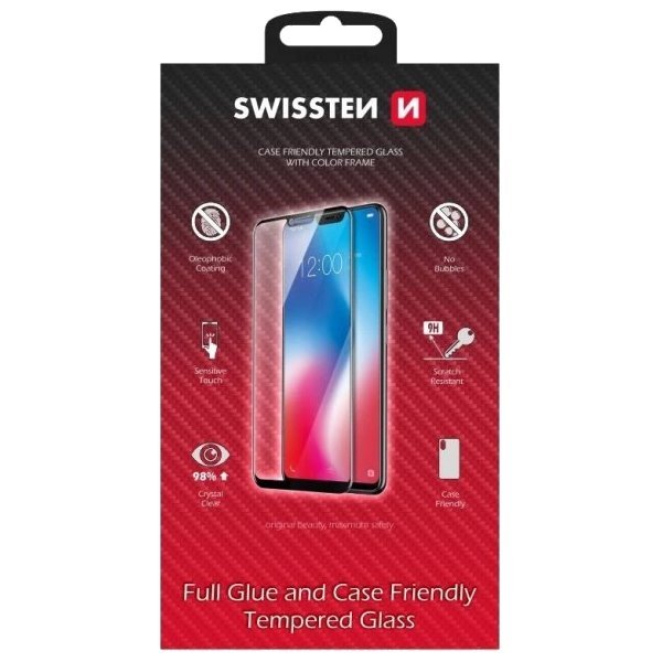 Swissten sklo Full Glue, color frame, case friendly pro Samsung Galaxy A56 5G , černé