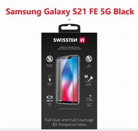 SWISSTEN SKLO ULTRA DURABLE 3D FULL GLUE GLASS SAMSUNG GALAXY S21 FE 5G ČERNÉ 64701898