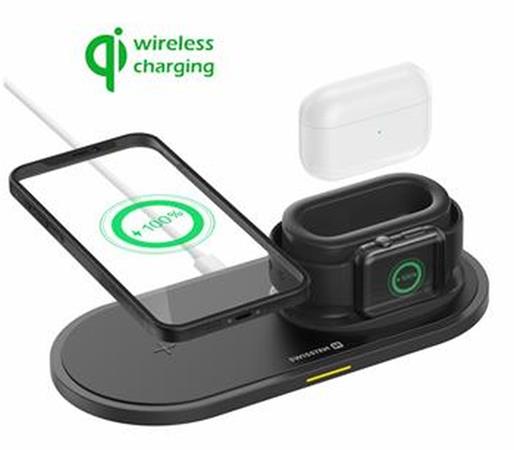 SWISSTEN WIRELESS NABÍJEČKA 3v1 ČERNÁ 22055506